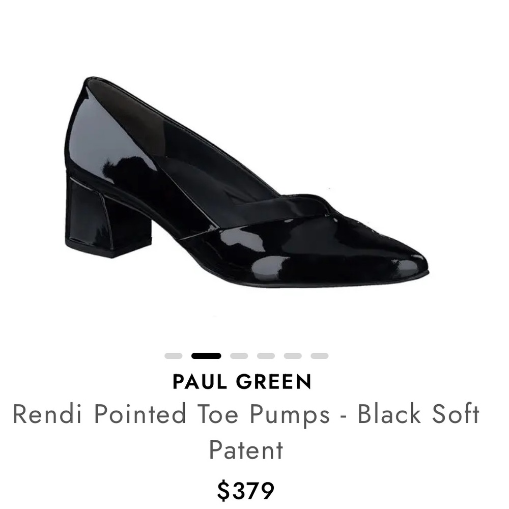 PAIL GREEN Pointed Toe Pumps - Black Soft
Patent women size 6.5 new 
$379